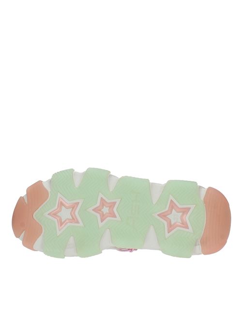 Sneakers modello EXTRA BIS in pelle e tessuto ASH | EXTRA BIS NABUK-RIPSTOP NYLONBEIGE-ROSA-VERDE